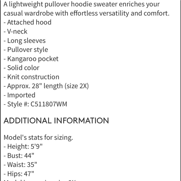 Cyrus Gray VNeck Pullover Sweater Sweatshirt Hoodie - Picture 3 of 5